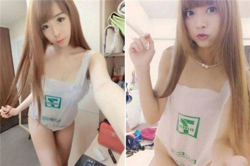臺(tái)灣女生興起穿塑料袋泳衣女子全裸僅套購(gòu)物袋